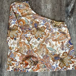 SHEIN S one shoulder paisley top